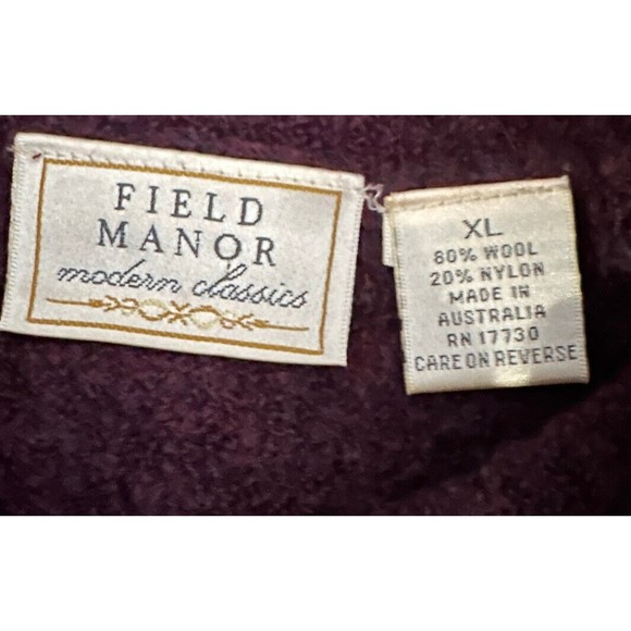Field Manor Womens XL Vintage Purple Sweater Vest Sleeveless Knit Turtleneck - Picture 4 of 5